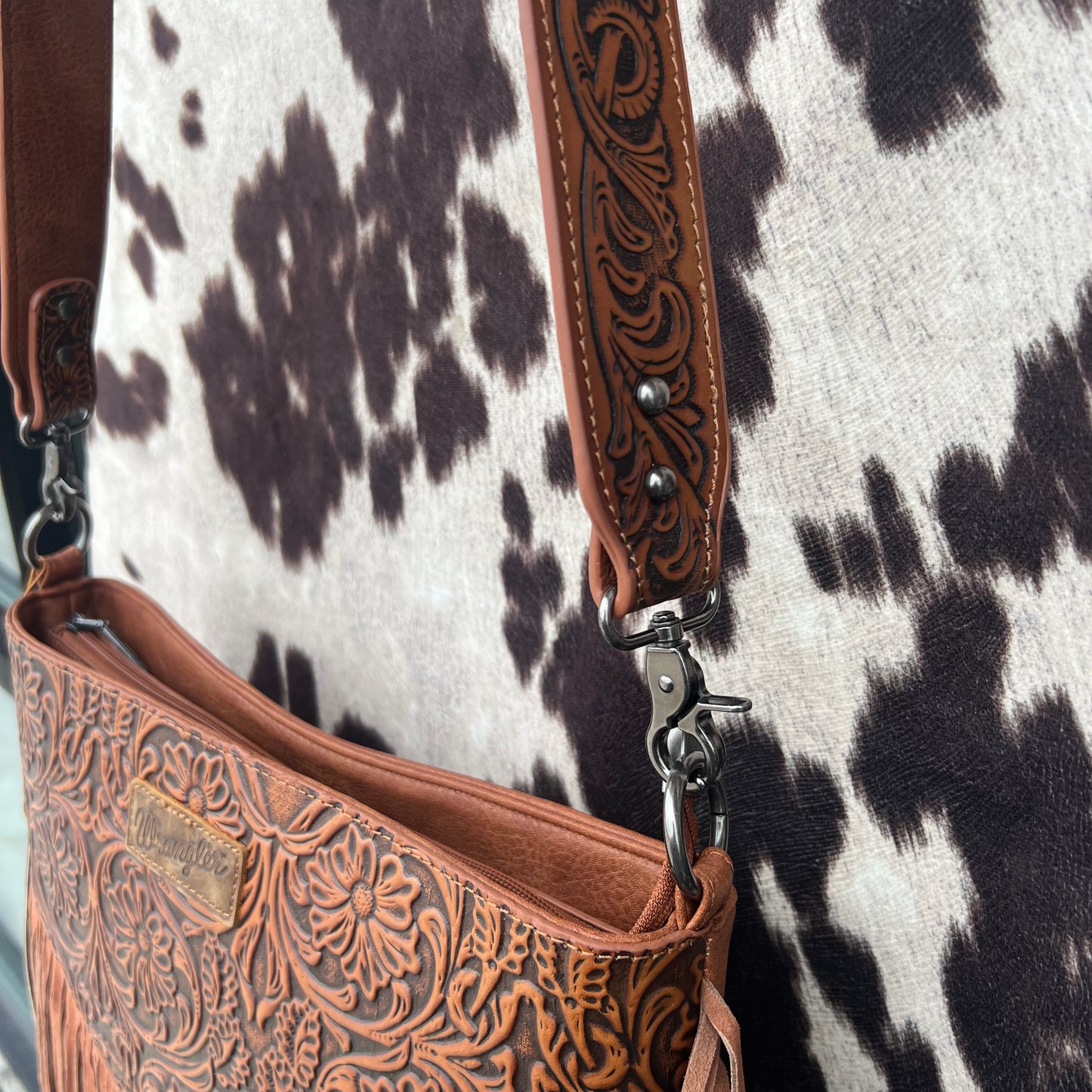 Wrangler Tooled Leather Cross Body LARGE