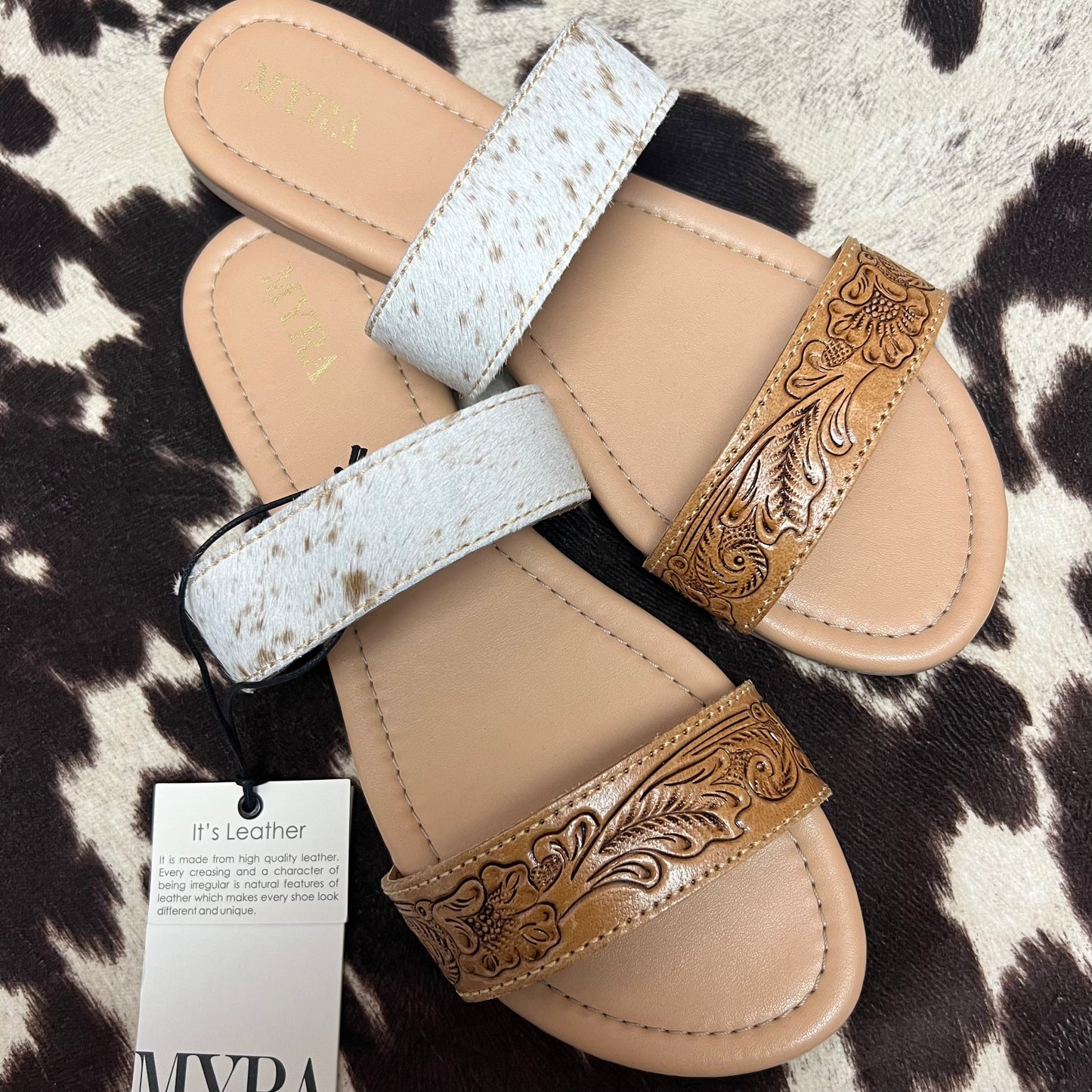 Tessa’s Cowhide & Leather Sandals