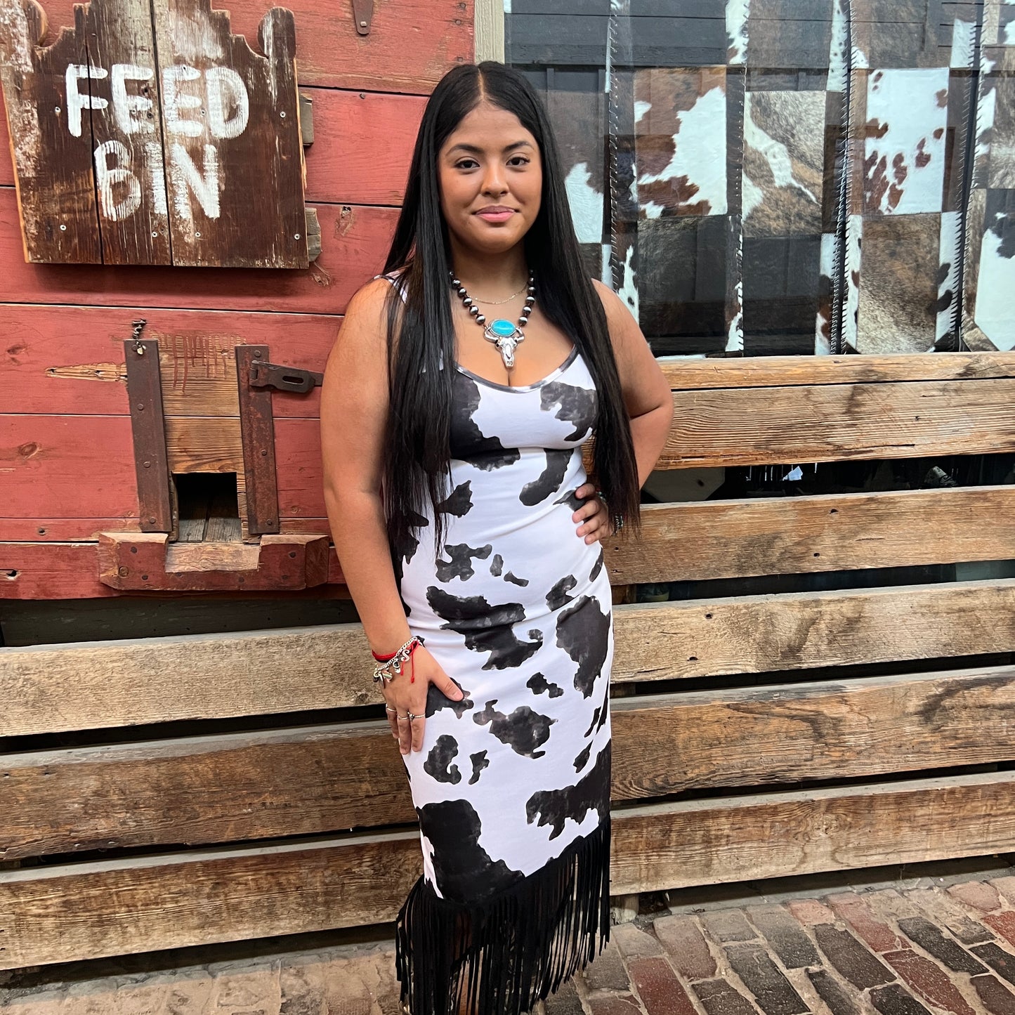 Delilah’s Cowprint Dress