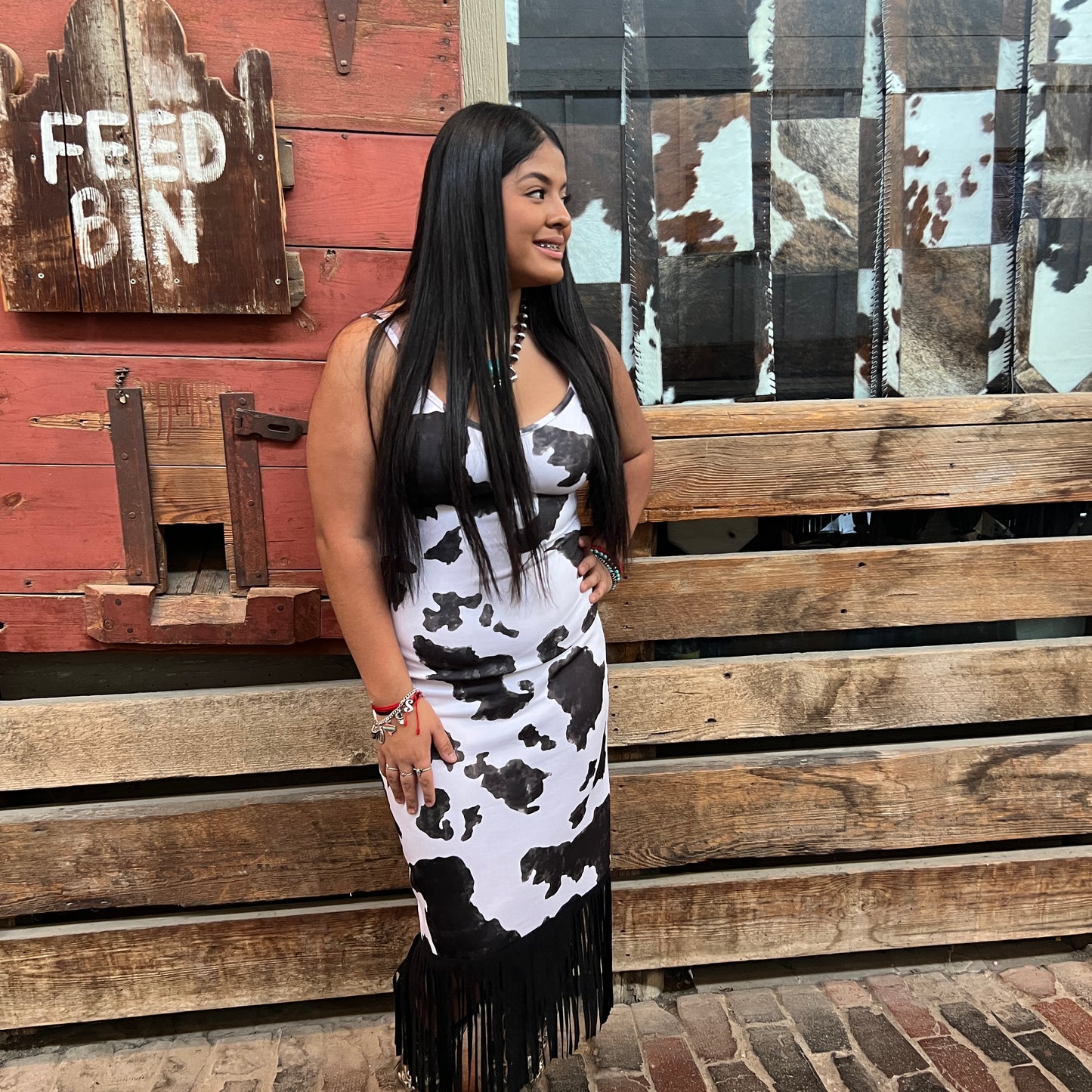 Delilah’s Cowprint Dress
