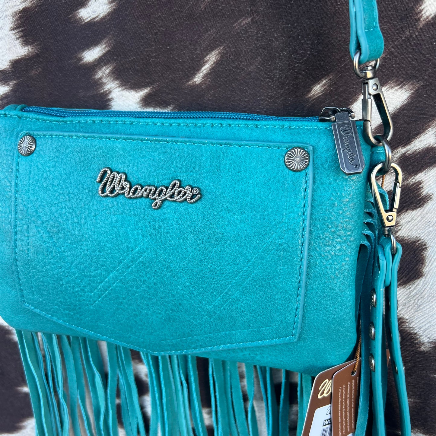 Wrangler Tooled Leather Wristlet Crossbody SMALL