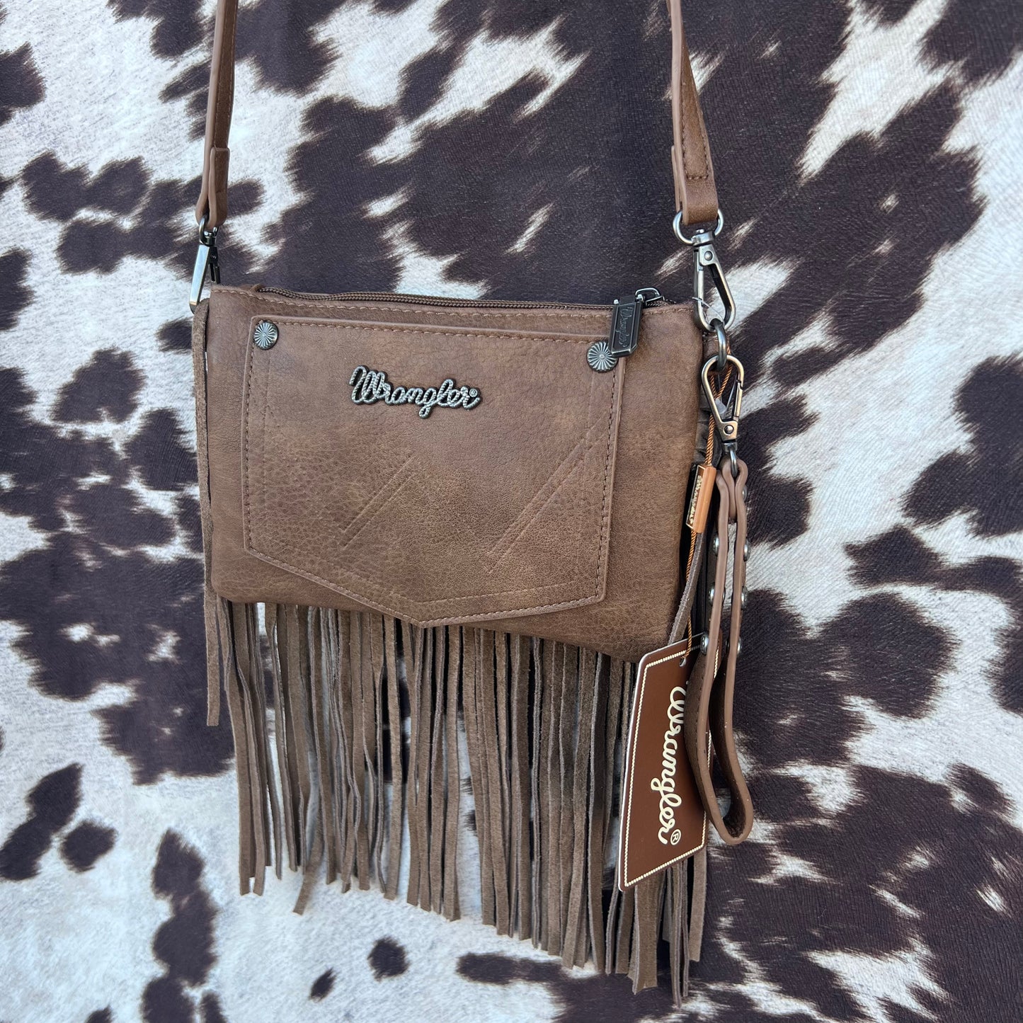 Wrangler Tooled Leather Wristlet Crossbody SMALL