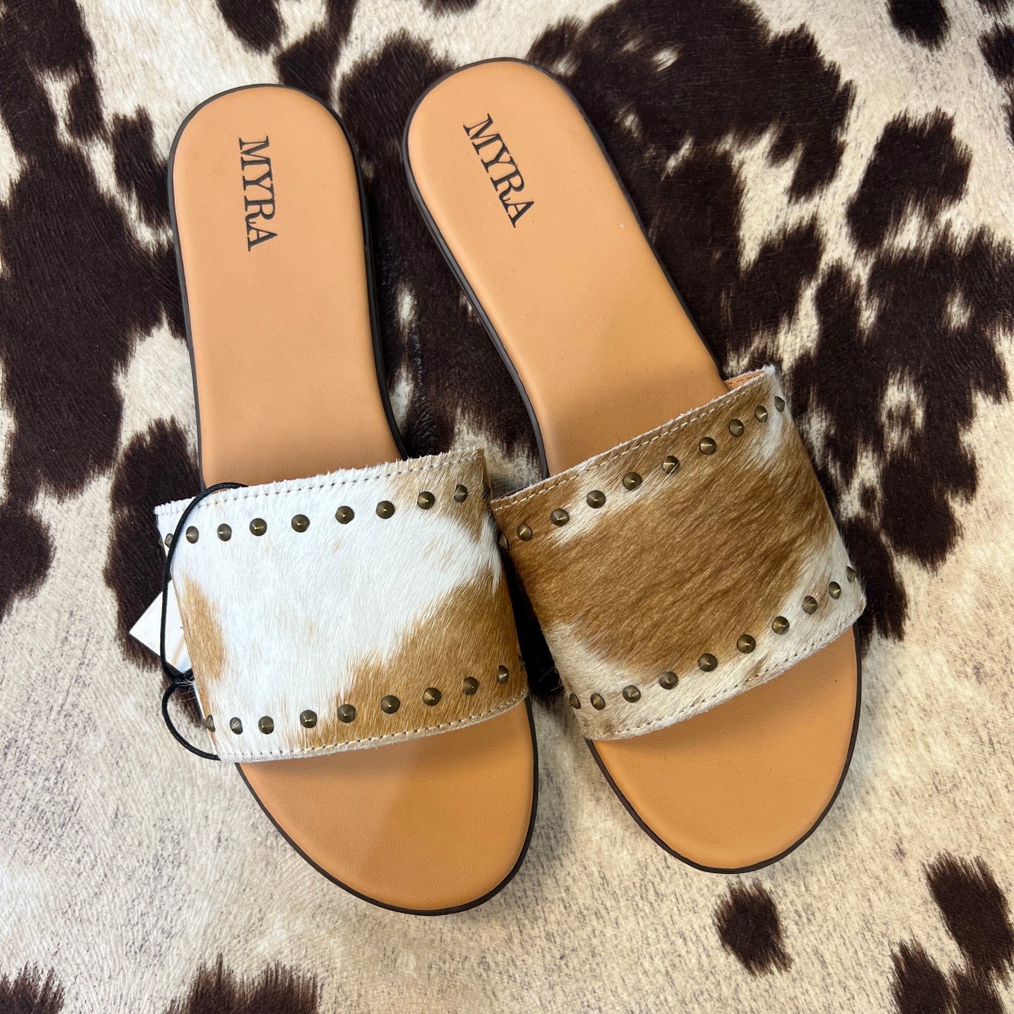 Brandy’s Cowhide Slide Sandals