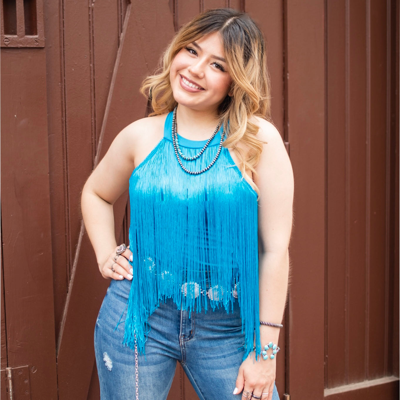 Blue Halter Top