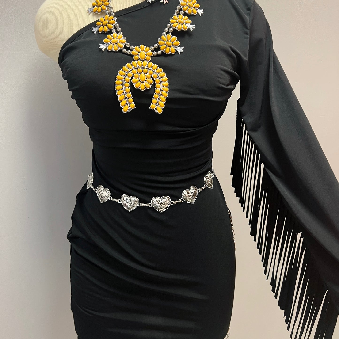 Alicia’s One Shoulder Fringe Dress