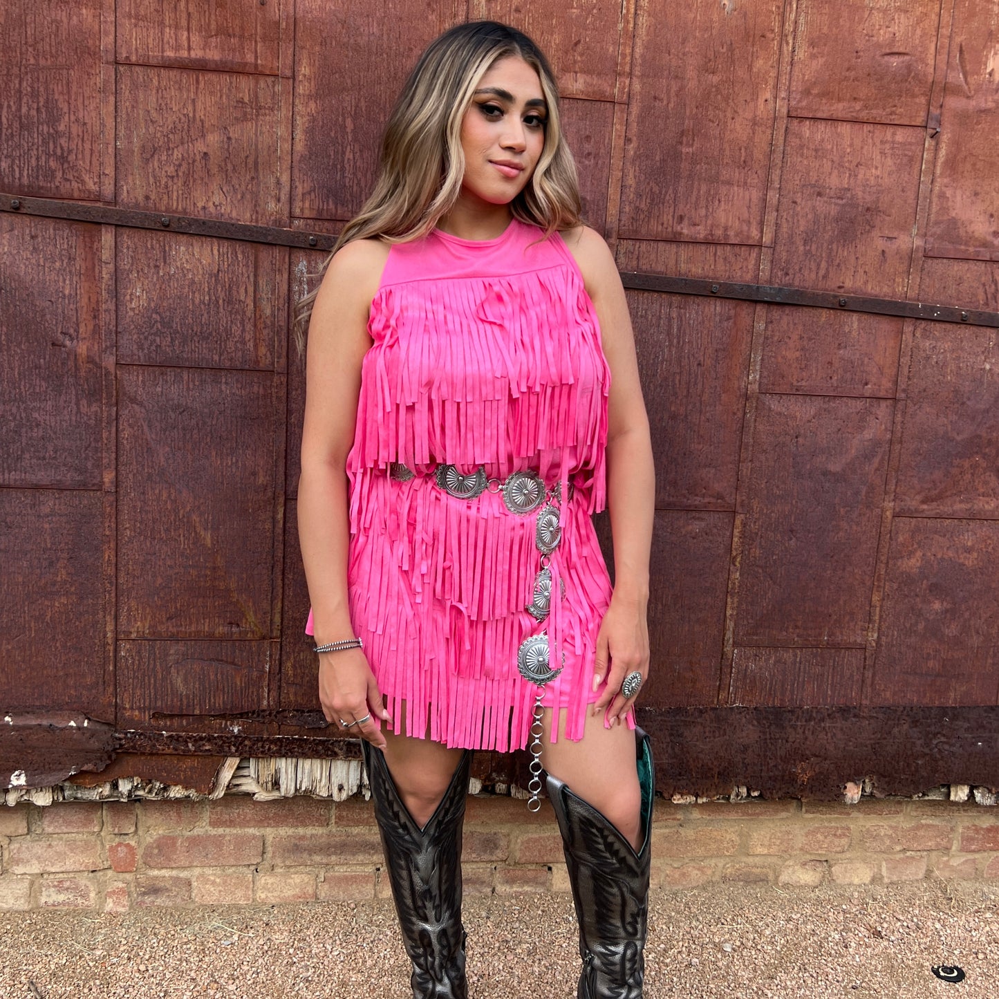 Ana’s Pink Fringe Dress