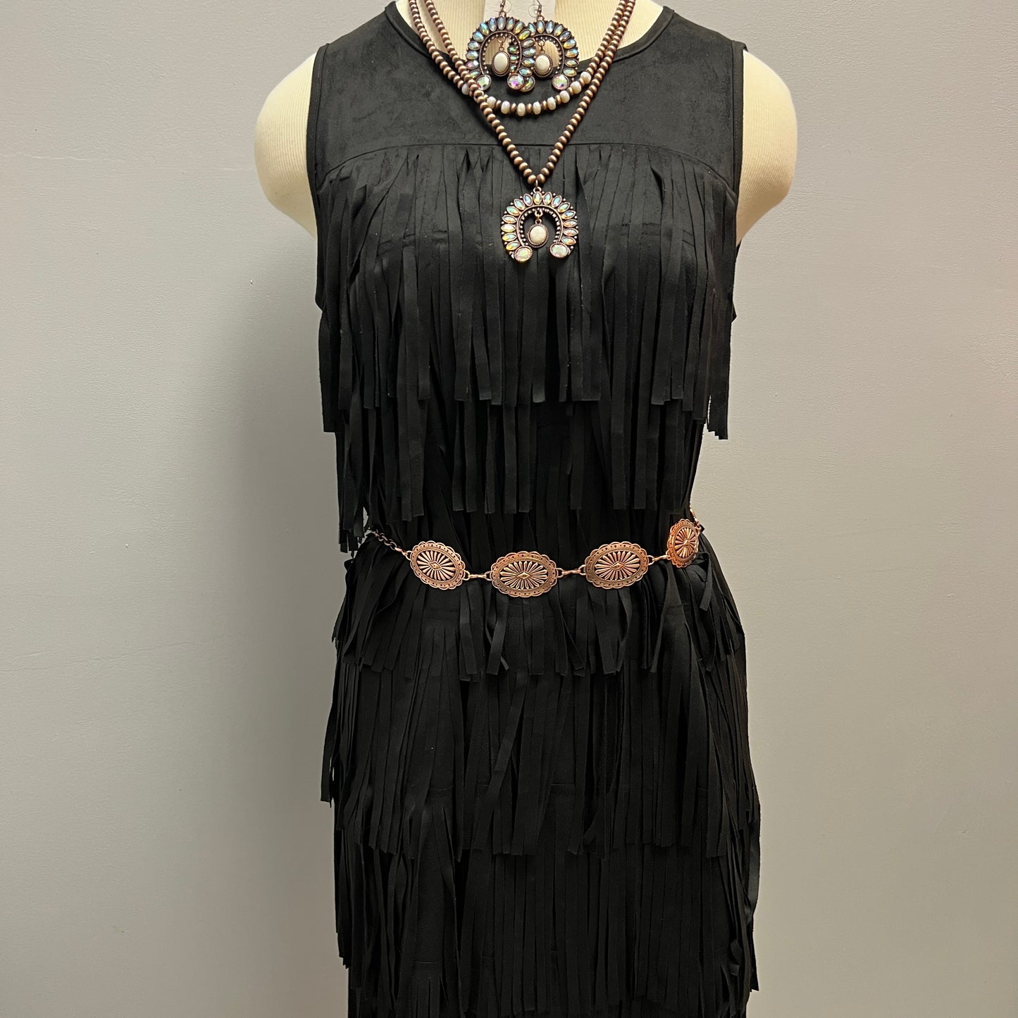 Jennifer’s Black Fringe Dress