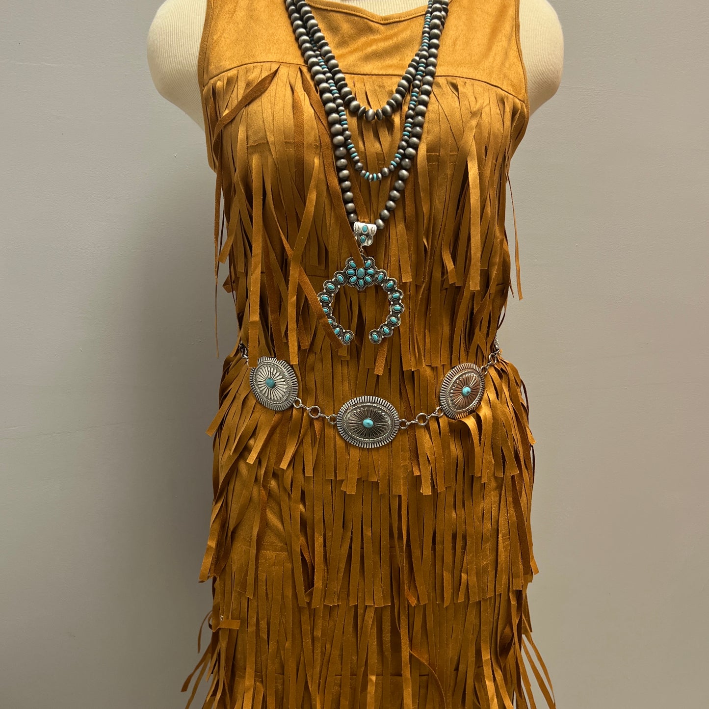 Alessandra’s Brown Fringe Dress