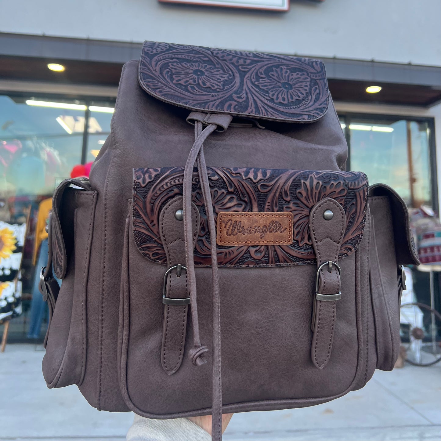 Tooled Leather Wrangler Backpack