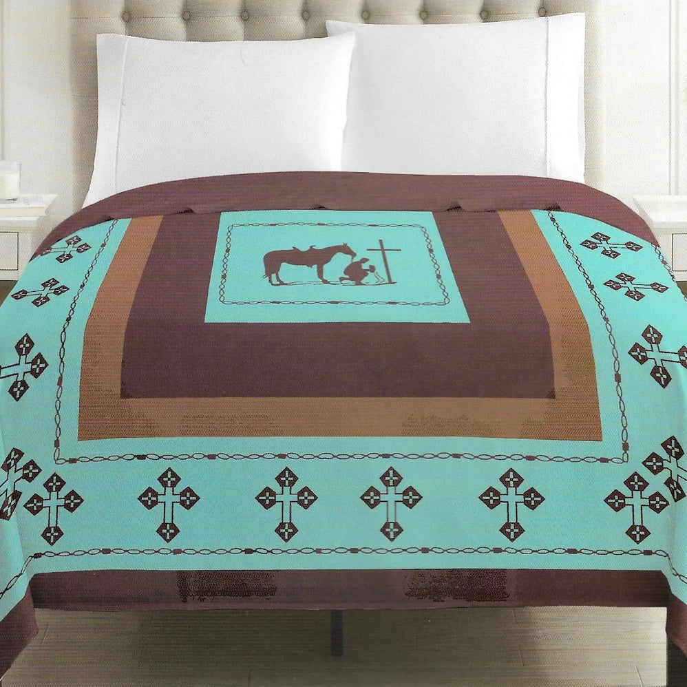 Praying Cowboy King Size Blanket