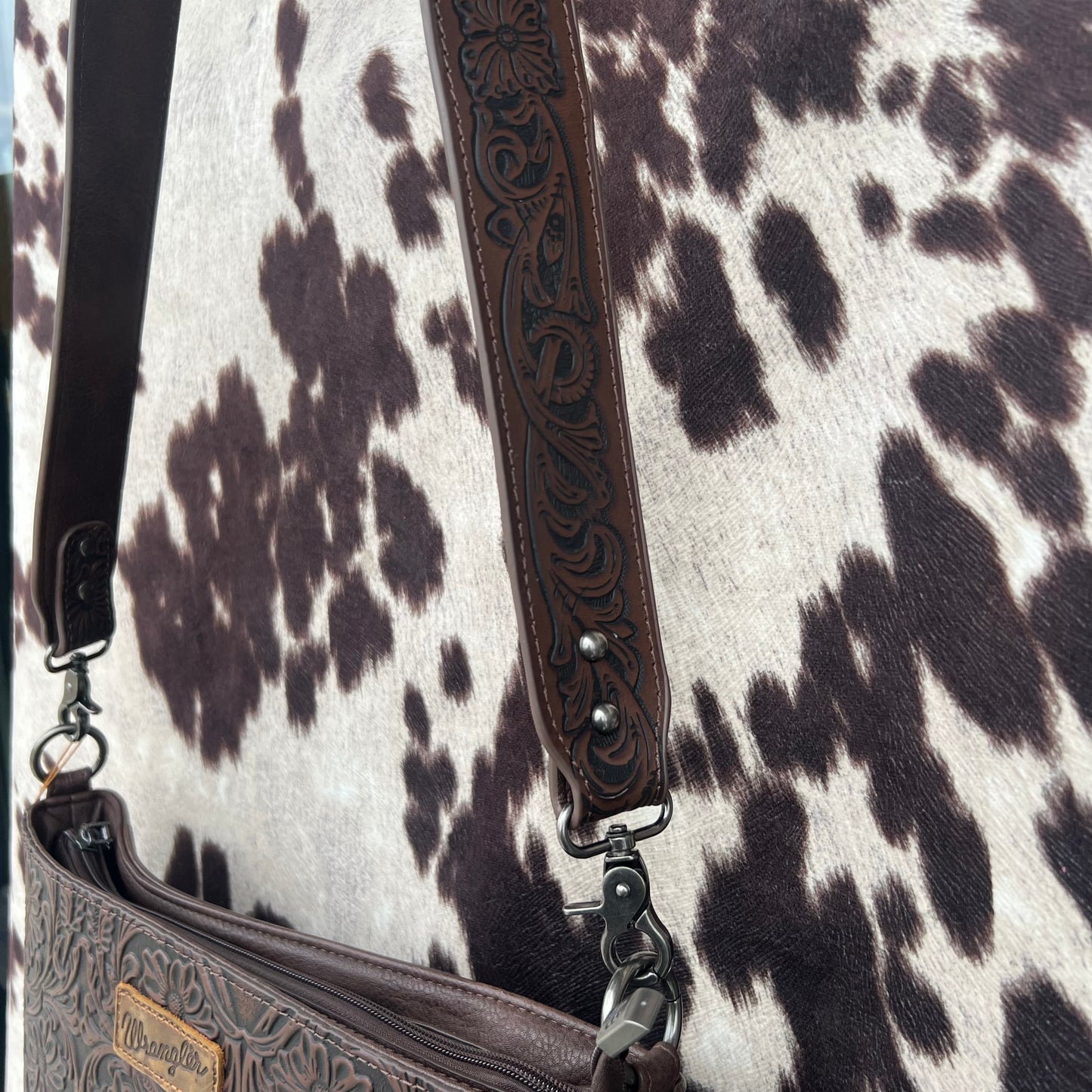 Wrangler Tooled Leather Cross Body Bag LARGE