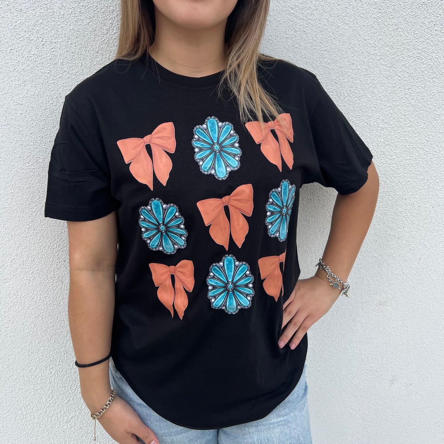 Coquette Turquoise stone Graphic tee