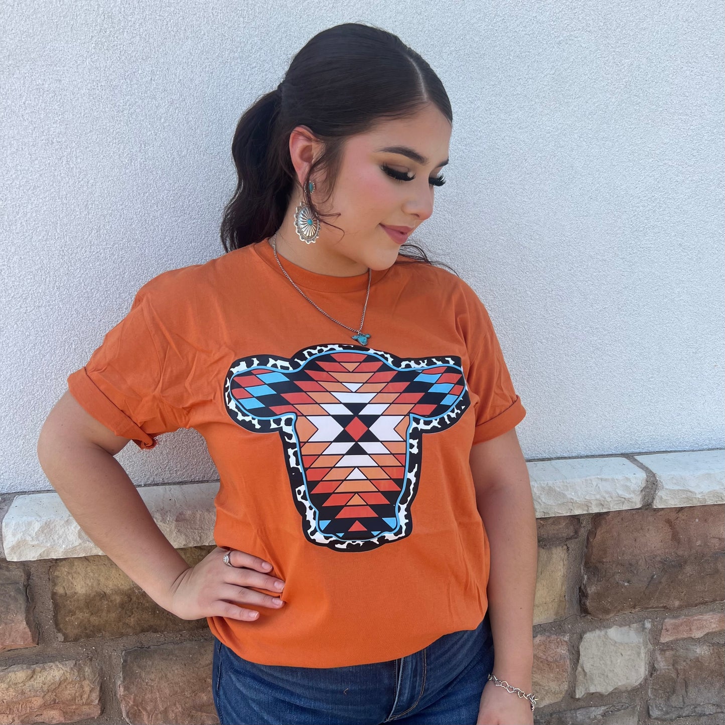 Aztec Cow Graphic tee