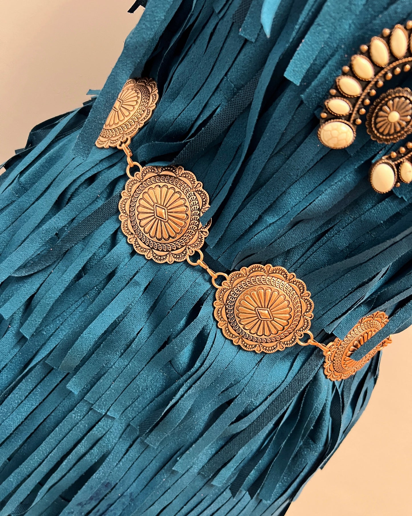 Turquoise Fringe Dress