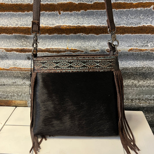 Sarah’s Cowhide & Leather Crossbody Purse