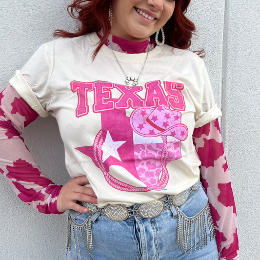 Pink Texas Graphic tee