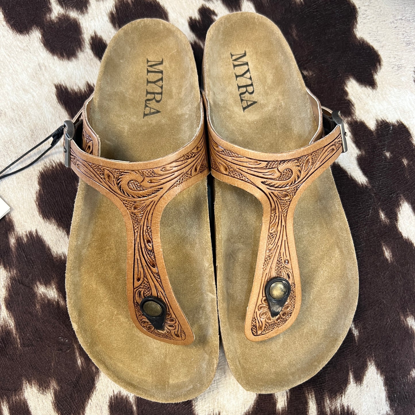 River’s Tooled Leather Sandals