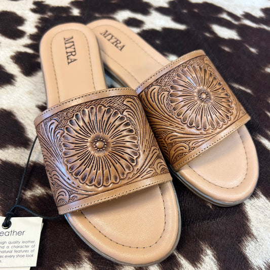 Charlotte’s Tooled Leather Sandals