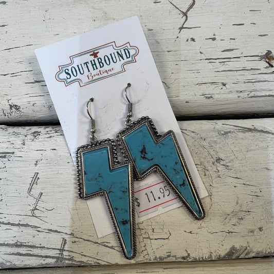 Turquoise Lightning Bolt Earrings