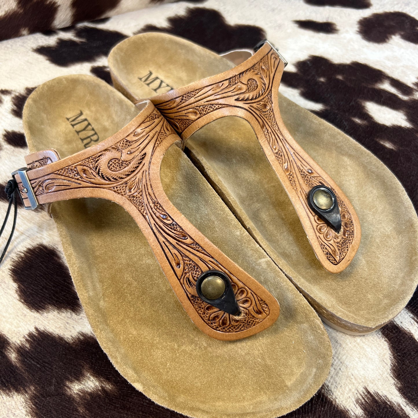 River’s Tooled Leather Sandals